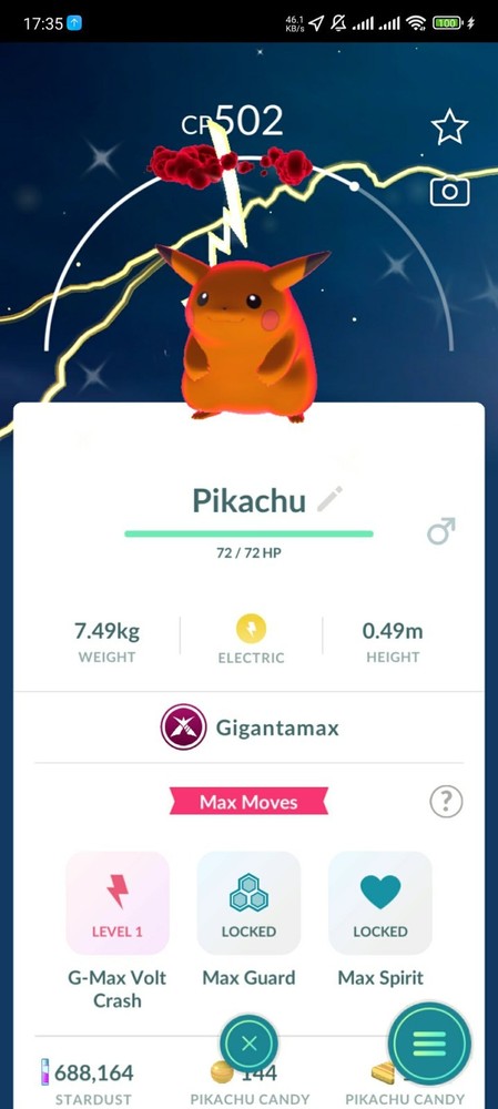 Shiny Gigantamax Pikachu - 20k Sta.rd