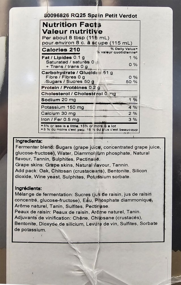 RJS RQ25 Spain Petit Verdot Wine Making Ingredient Kit