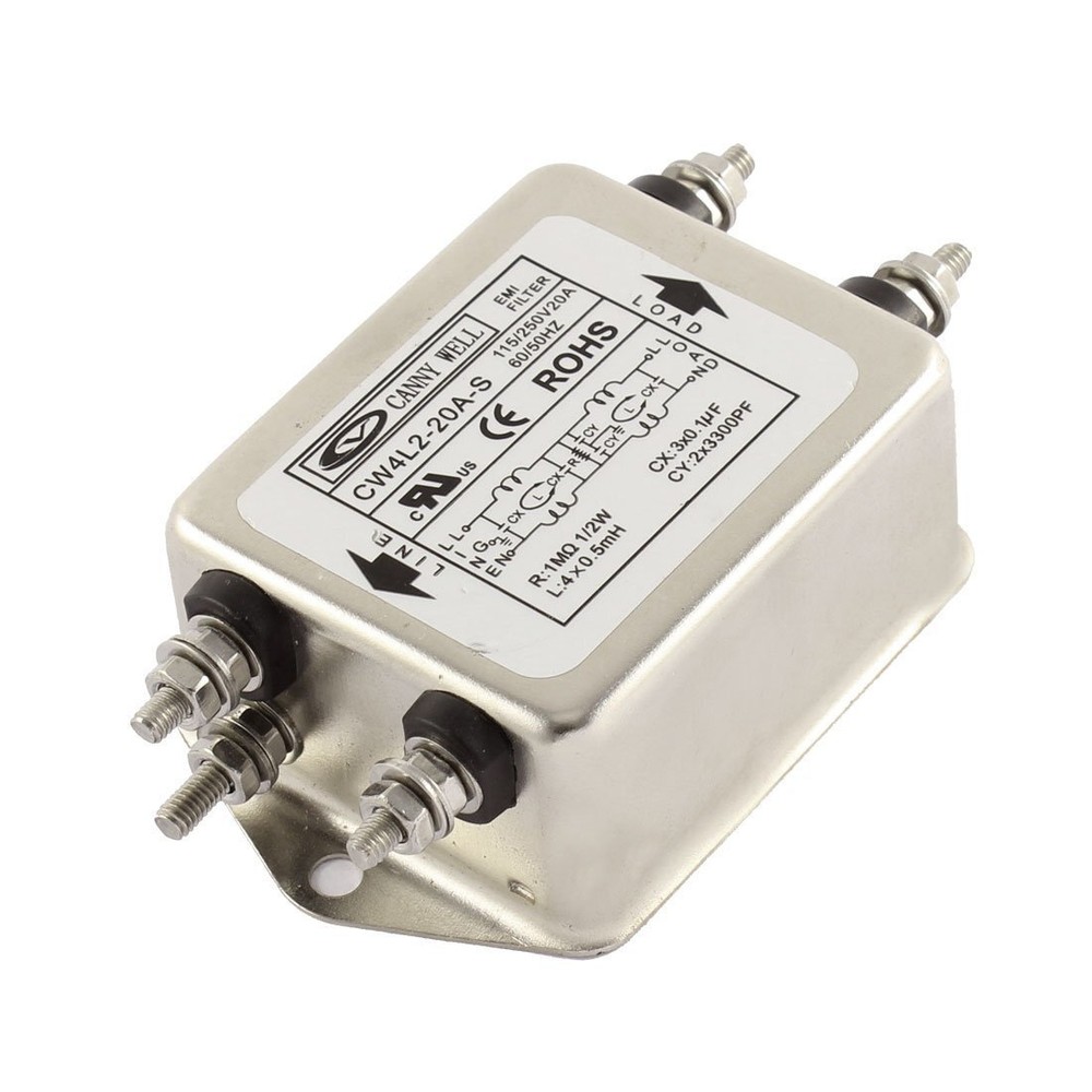 Uxcell AC 115/250V 20A CW4L2-20A-S Noise Suppressor Filter