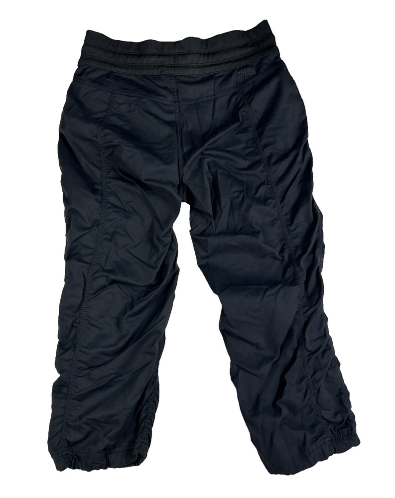 The North Face Aphrodite Nylon Cropped Ruched Pull On Pants Black Size Small