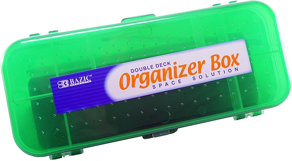 2 Double Deck Organizer Boxes, 8.25" School supplies & craft box