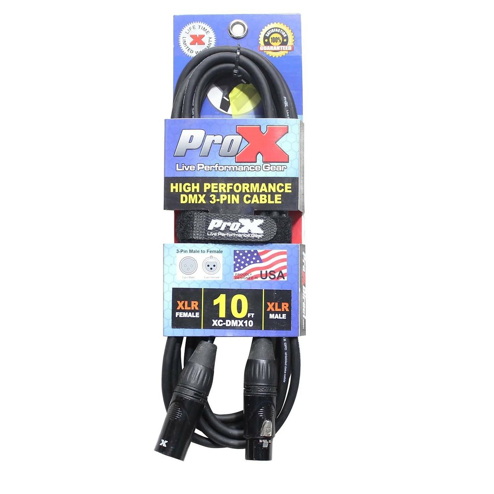 30 DMX Lighting Cables 3 Pin 10 ft Stage DJ Par LED Light Shielded Cables