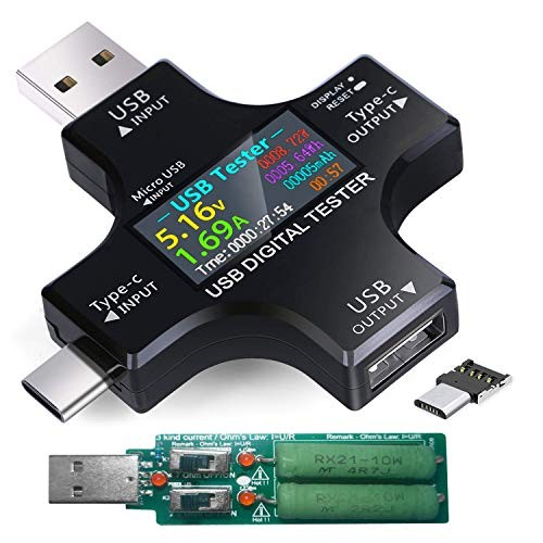 USB C Tester, 2 in 1 Tester IPS Digital