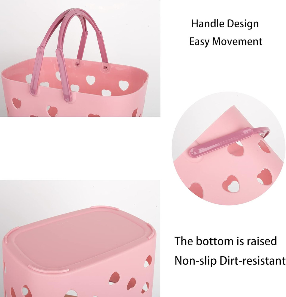 Portable Shower Caddy Tote Plastic Storage Basket with Handle Box Organizer Bin