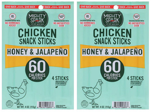 Mighty Sparks Chicken Snack Sticks Honey & Jalapeno 2 Pack