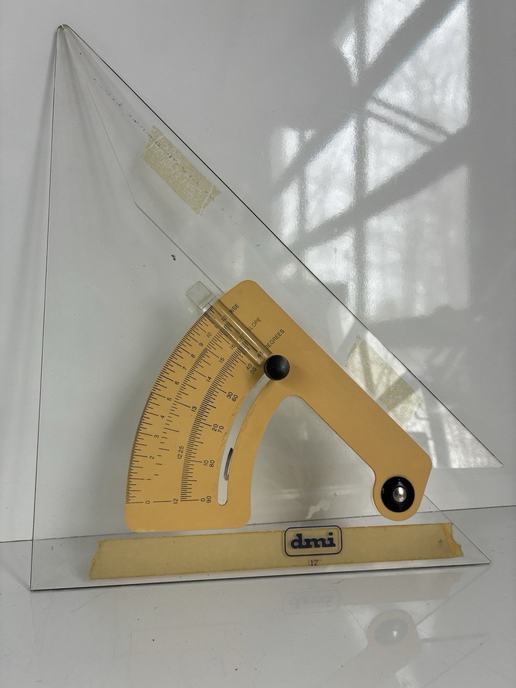 vintage DMI adjustable drafting triangle or angle finder tool 12”