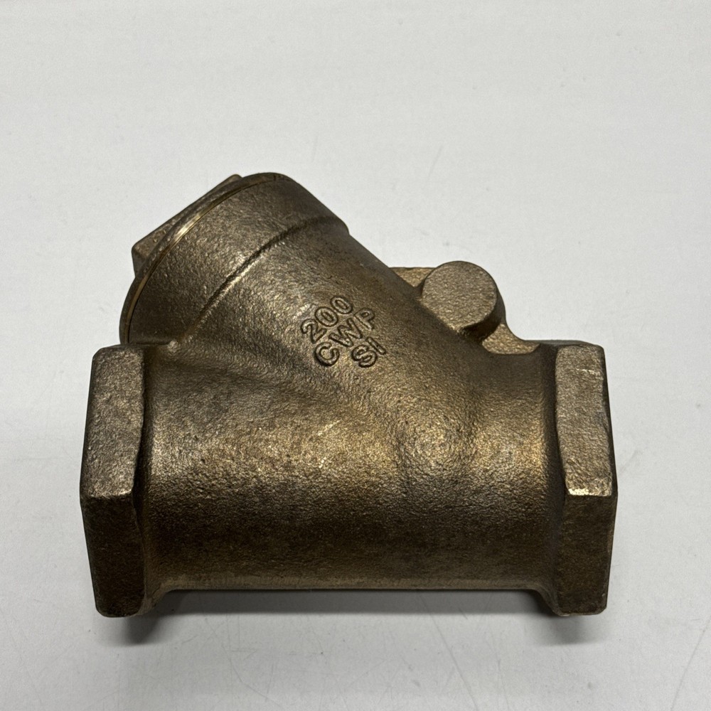 Bronze Swing Check Valve Y-Pattern 1-1/2" NPT Thread Ends 200-CWP