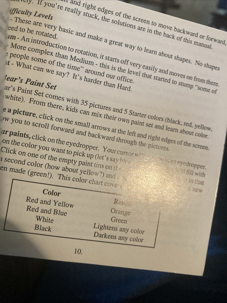 Fatty Bear's Funpack PC CD-ROM Rare Manuel Only