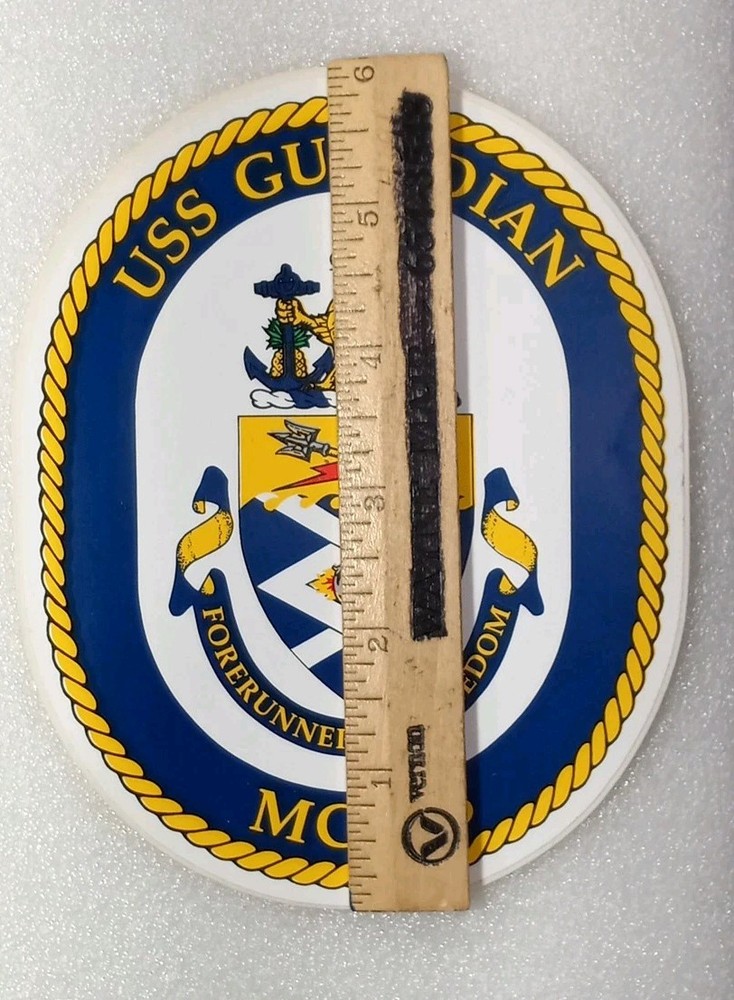 US Navy USS Guardian MCM-5 Command Crest Sticker (4.75"× 6") MINT