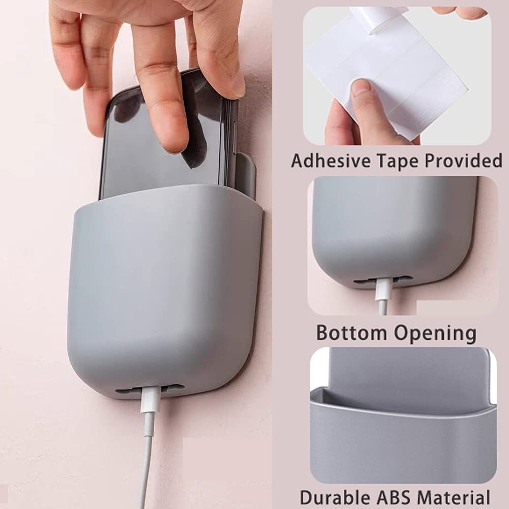 3 Pack Remote Control Holder Wall Mount Phone Charging Organizer Pen Storage