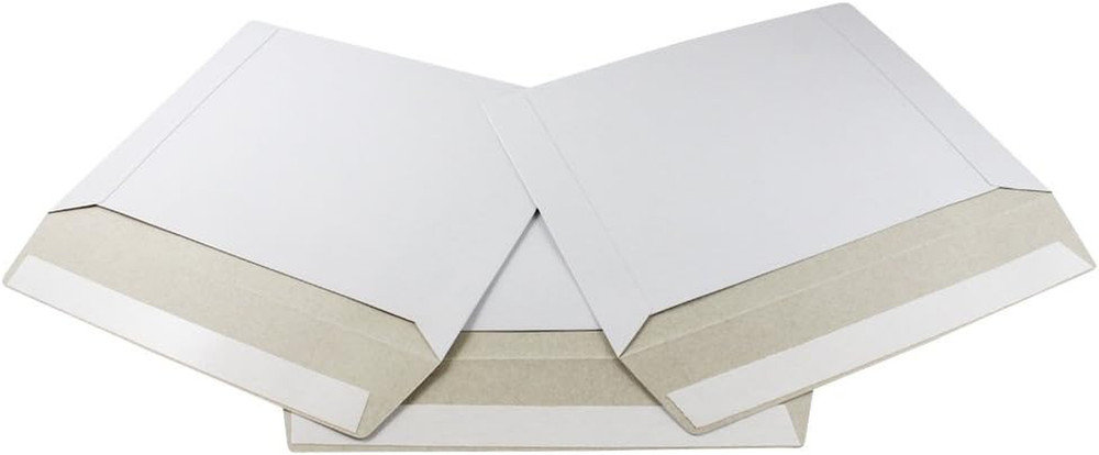 6 1/2" X 4 1/2", 100 Pack, White Keep Flat Cardboard Mailer Rigid Photo Document