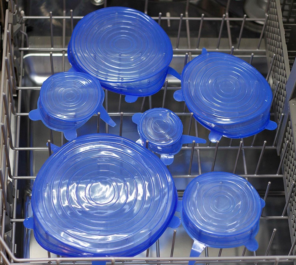 Reusable Silicone Stretch Lids (6) Eco Friendly Lids Durable Expandable Freezer