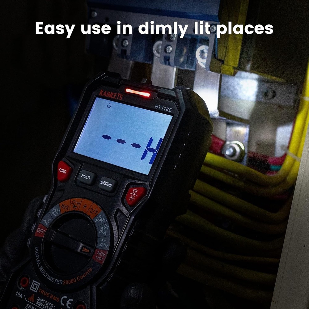 TRMS Digital Multimeter 20000 Counts - Auto-Ranging with Backlight & Case