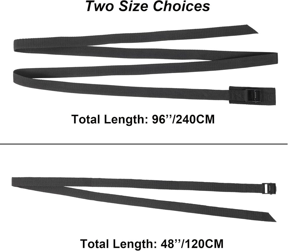 4-Pack Black Lashing Straps - Adjustable Cam Buckle Tie Downs for Packing