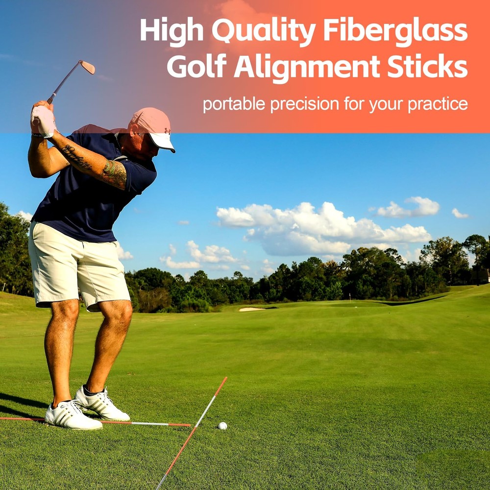Golf Alignment Sticks Collapsible, 3 Pack Alignment Sticks for Golf Training,...