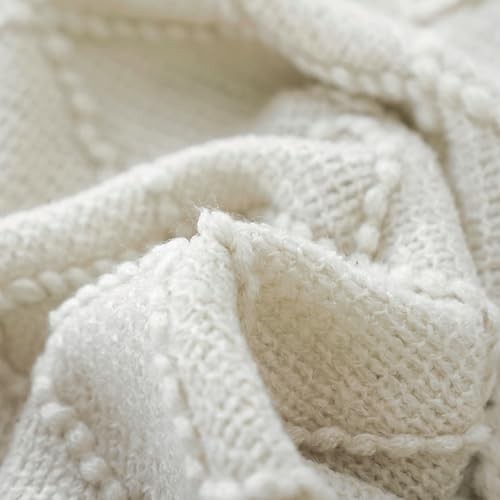 Throw Blanket 50x60 Inches Throw Textured Solid Soft Sofa Couch 50"x60" Beige