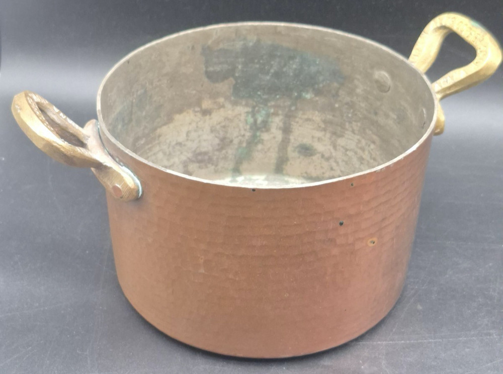 Ali's Copper Shop Turkey Heavy Hammered Copper Small Pot