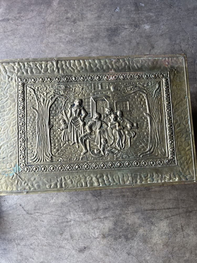 Vintage Brass Embossed Chest / Trunk – Decorative Storage Box