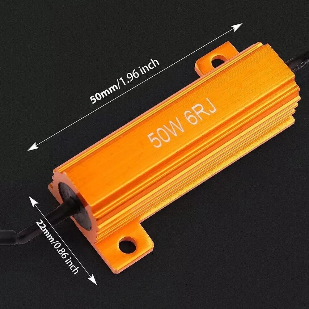 4x 50W 6 ohm Load Resistor Fix LED Bulb Fast Hyper Flash Turn Signal Blink