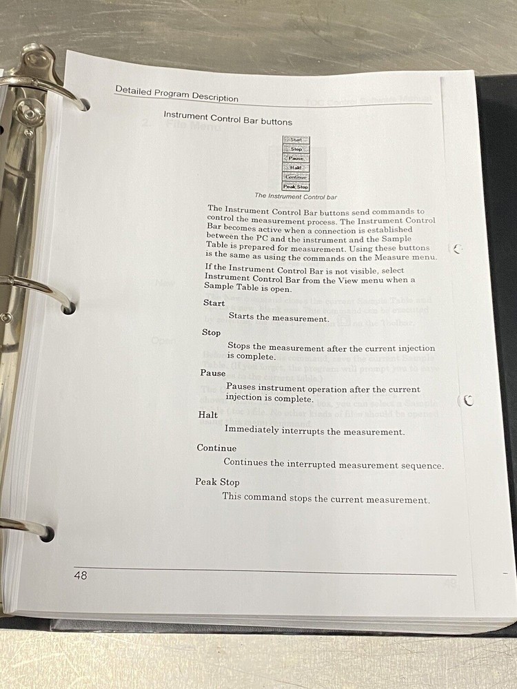 Shimadzu TOC Control Software Manual - Users Guide / Instruction Manual