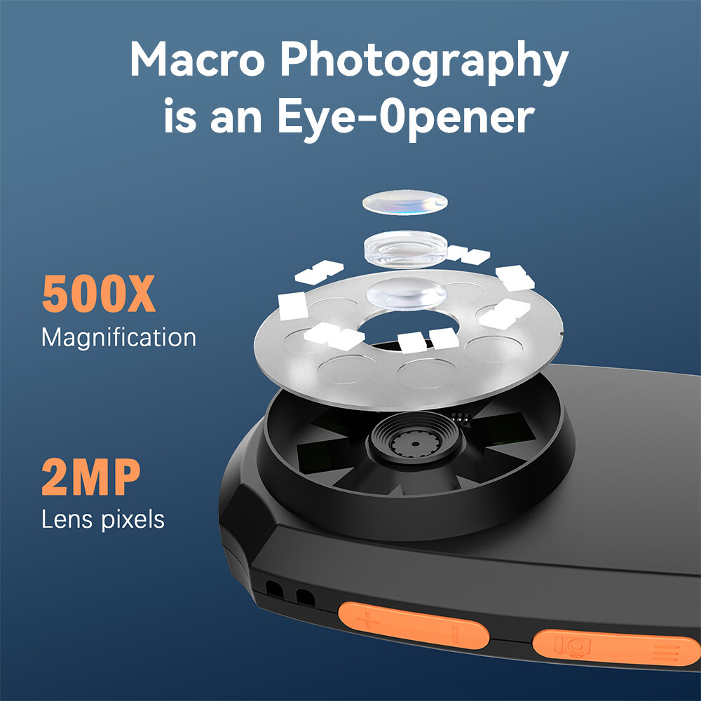 2MP Microscope Digital Fixed Focus 2.0 inch IPS Color Screen 500x Magnification