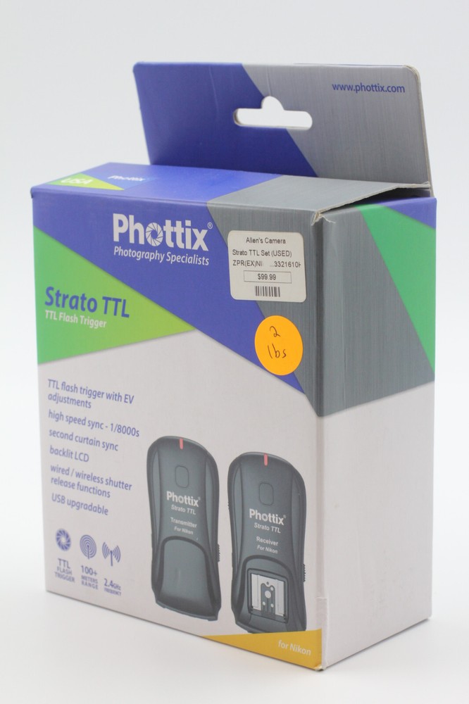 Phottix Strato TTL Flash Trigger Transmitter/Receiver Combo Nikon Used EXC