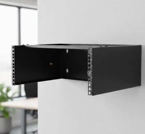 4U Wall Mount Rack - Cold-Rolled Steel, 44lbs Capacity, Cable Managed