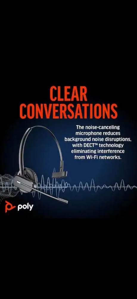 PlantronicsCS540 Convertible Wireless Headset - Black Refurbished