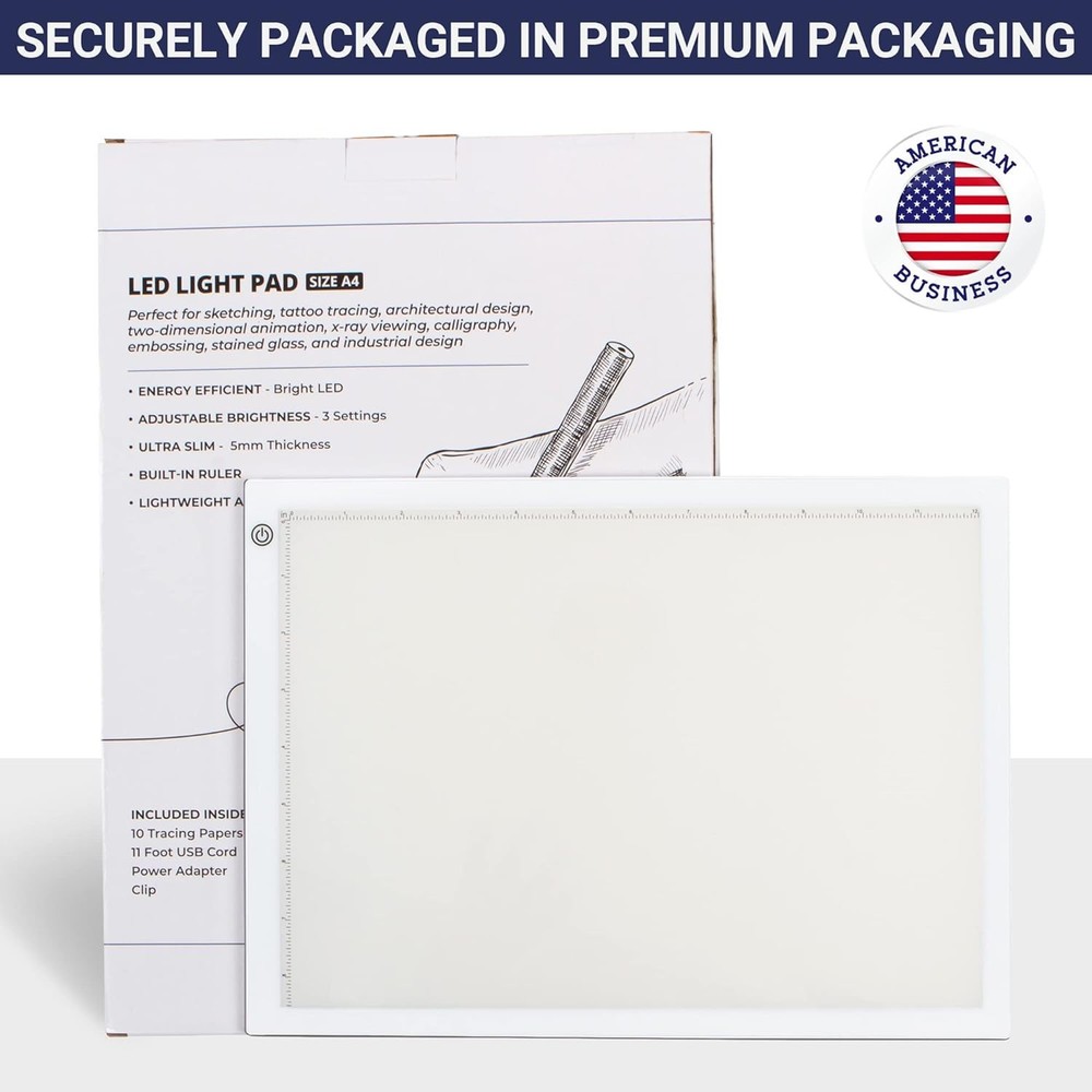 A4 LED Tracing Light Box 15in Ultra Thin Light Pad Adjustable Brightness