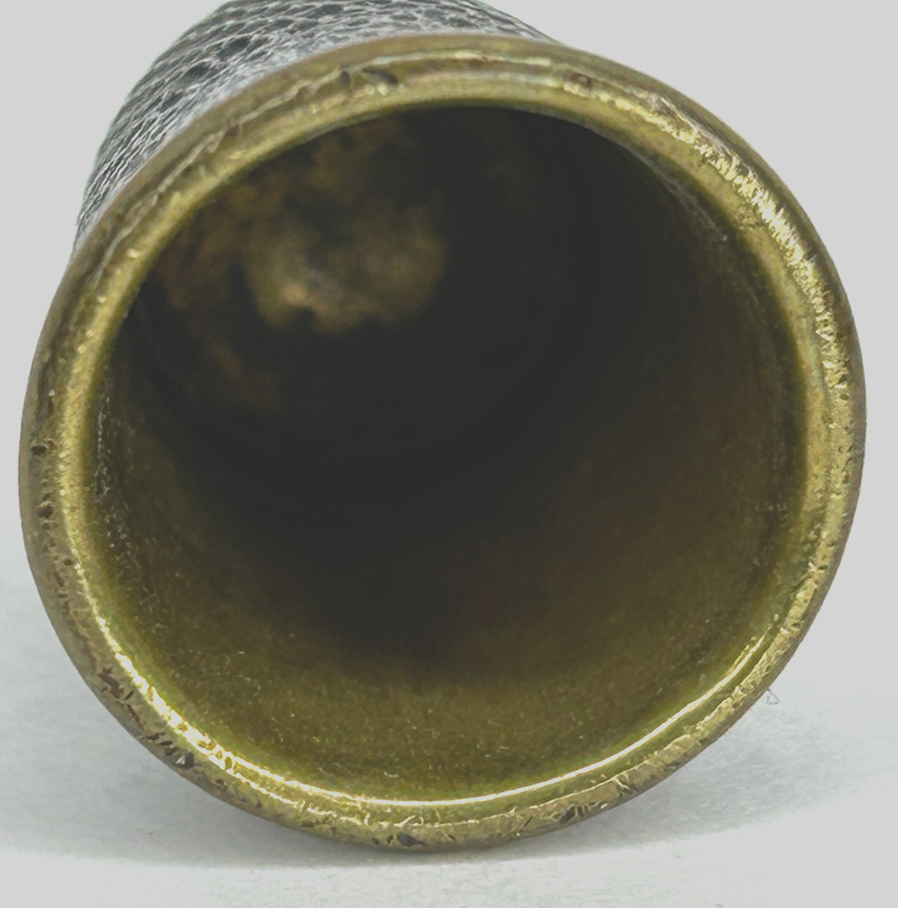 Vintage Brass Sewing Thimble Gold Base Ring