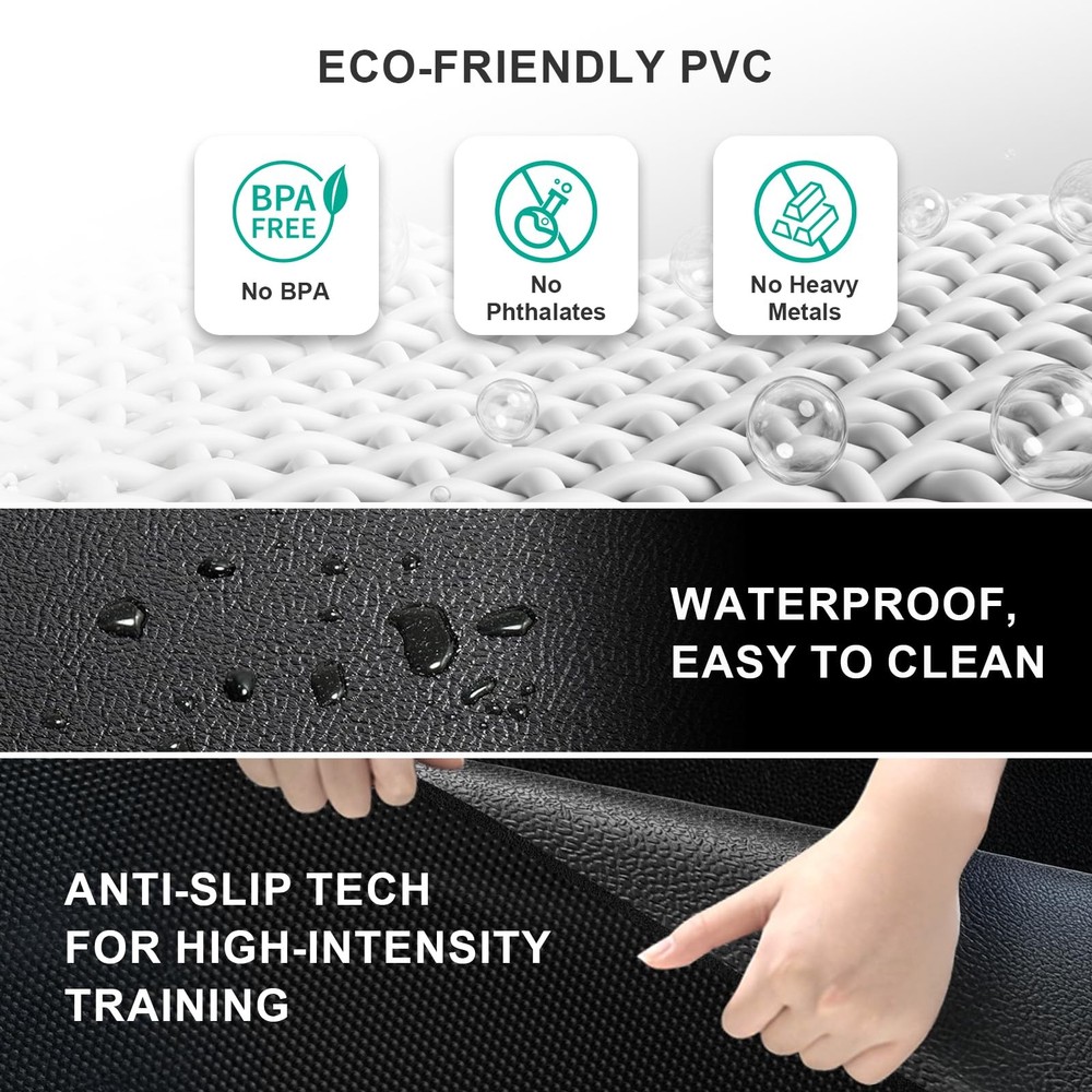 Foldable Treadmill Mat 1/4" Thick 63x30" AntiSlip Waterproof Protector