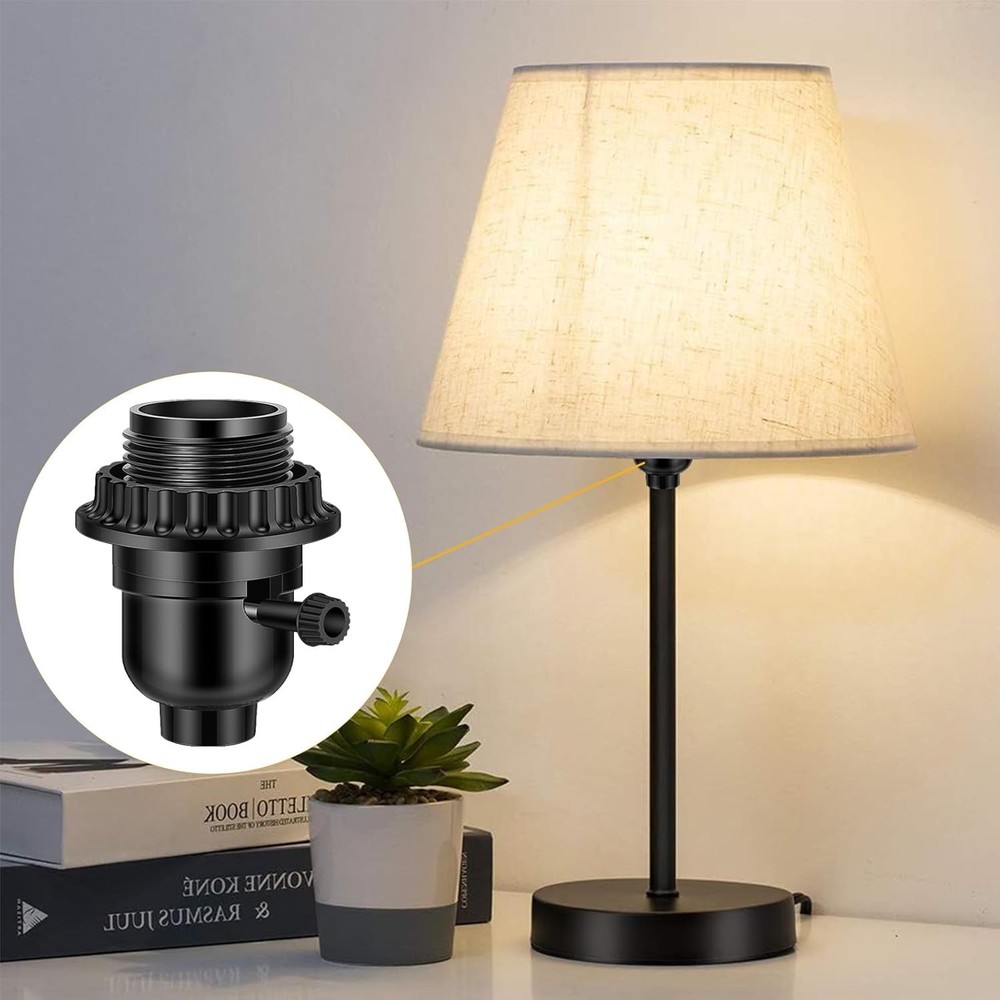 Listed E26 Light Socket with ON/Off Switch – Black Lamp Socket Replacement