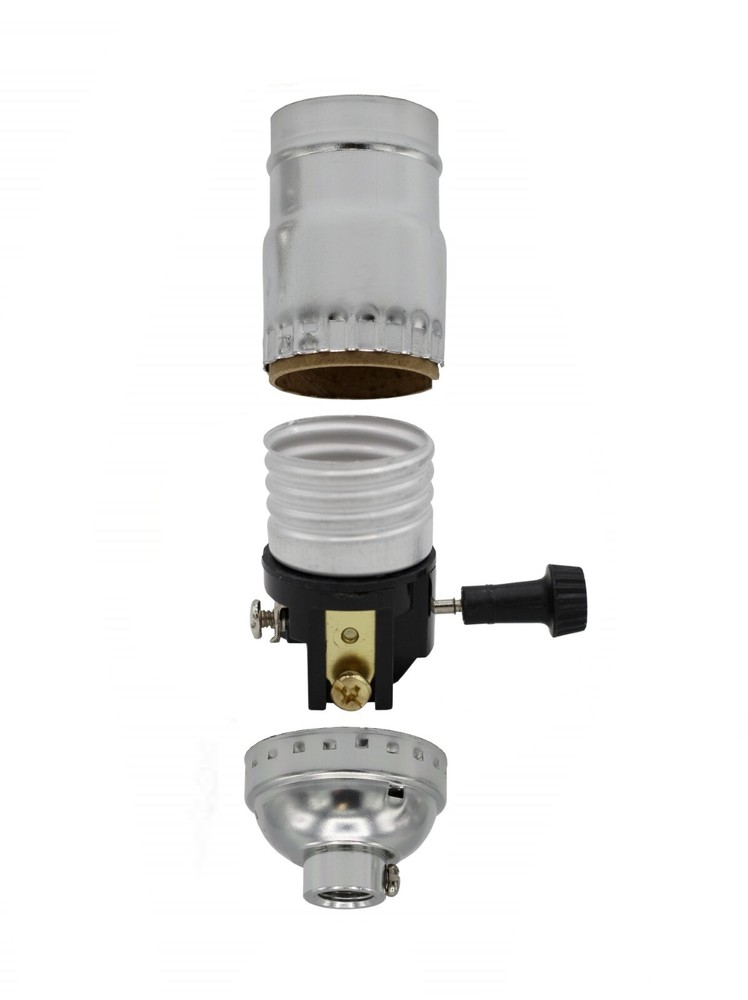 Make a Lamp or Repair Kit - All Essential Hardware, 3 Way Socket - Silver