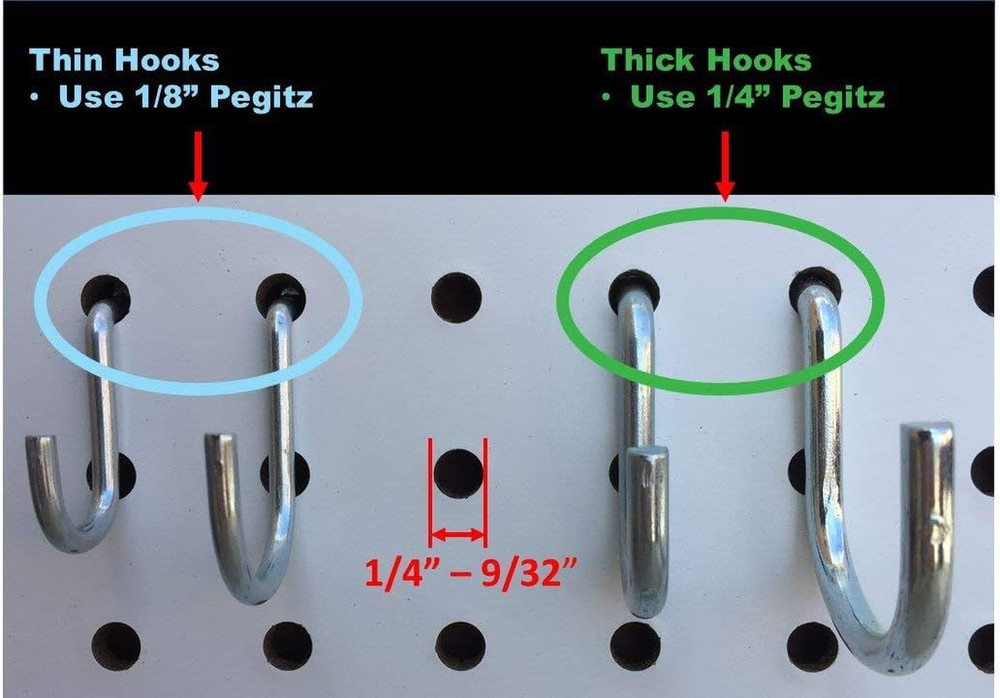 50 Pack Pegboard Peg Locks 1/8" Black Hook Retainers Pegboard Accessories
