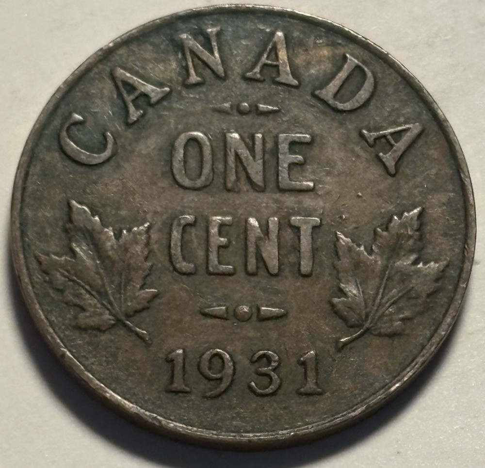 🇨🇦 1931 Canada One Cent, King George V — Circulated