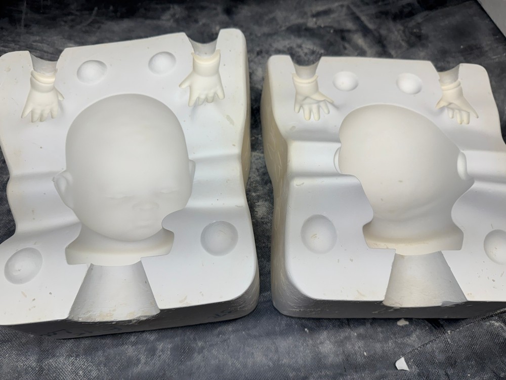 Bell Ceramic Casting Mold Doll Head & Hands Mold #2370