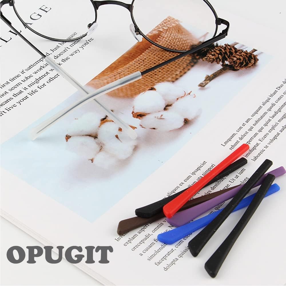 8 Pairs Silicone Eyeglass Temple Tip Sleeves Thin