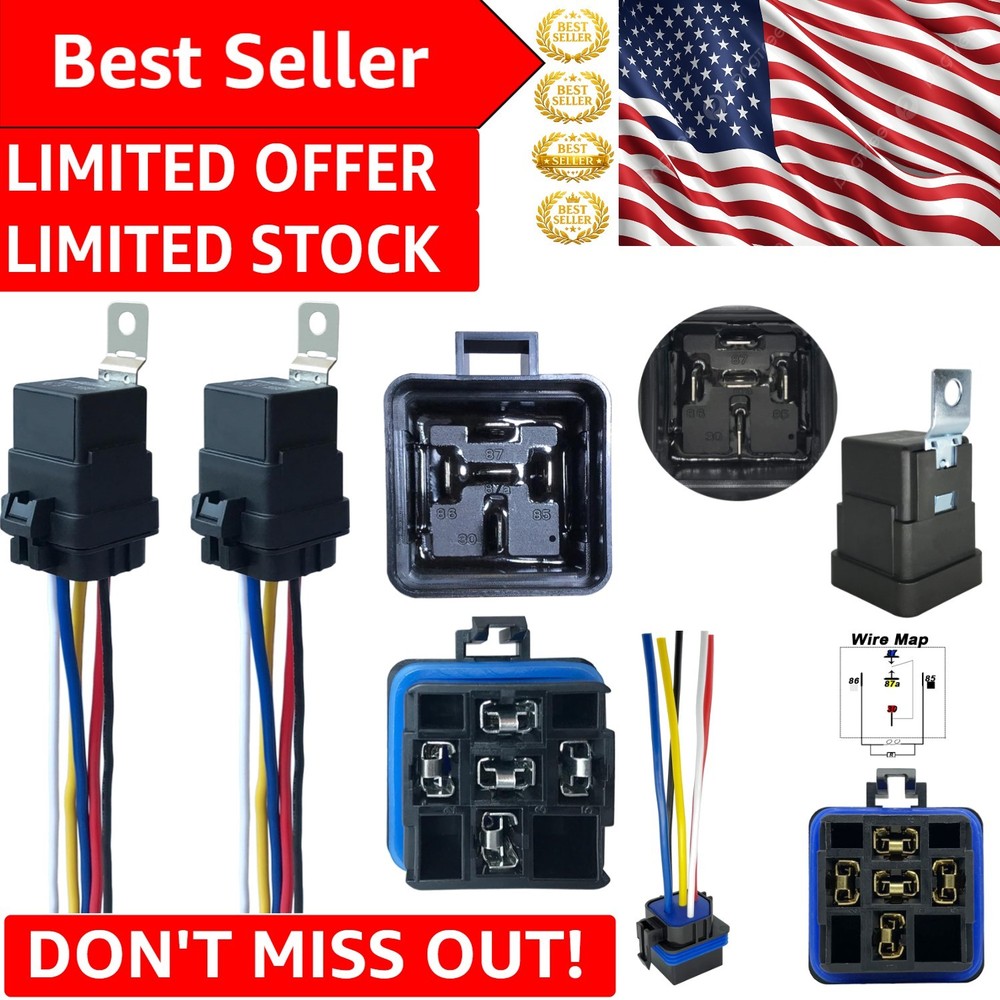 Dependable 2 Pack 12V DC Waterproof Relay with Heavy-Duty Pigtail Connection