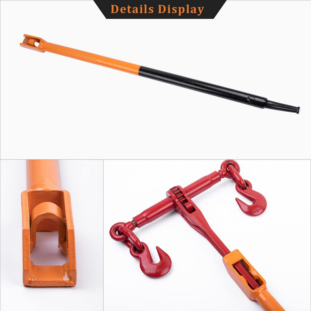 Winch Bar Combination Winch Bars with Square Head for 2 Pack Black & Orange