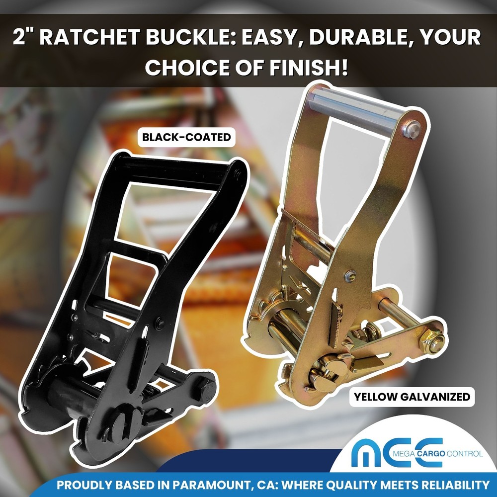 Mega Cargo Control 2" Replacement Standard Ratchets, Black Coated, 8-Pack