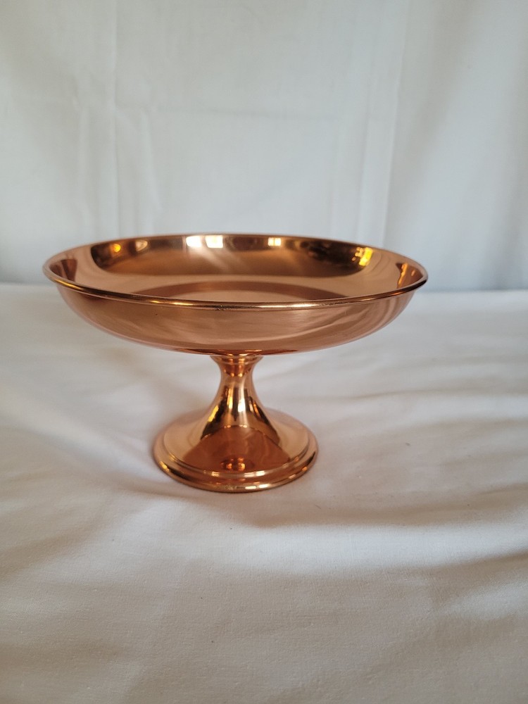 Coppercraft guild compote 4 1/4" tall, 7" diameter