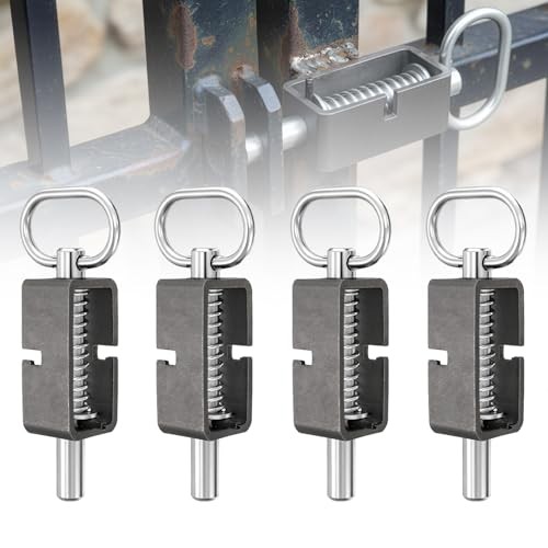 4 Pack Weld-On Spring Latch Lock, Heavy-Duty Trailer Gate Latch with Plain