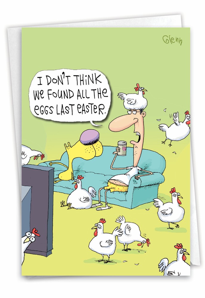 Funny Easter Greeting Card w/ envelope - Found All Eggs