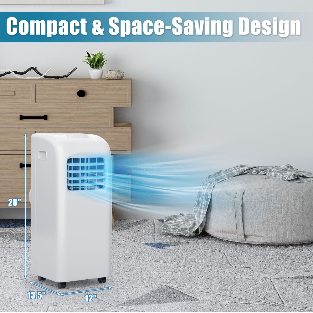 8000 BTU Portable Air Conditioner & Dehumidifier Function Remote w/ Window Kit
