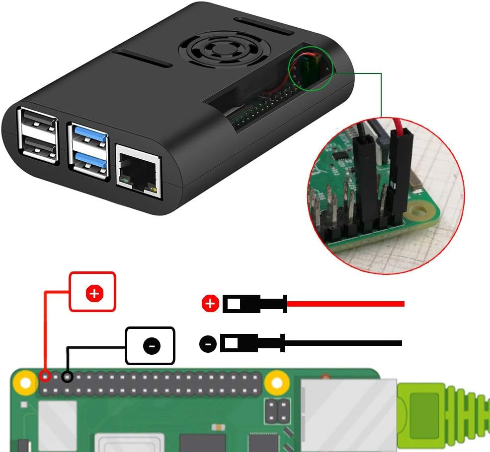 Raspberry Pi 4 Case with Cooling Fan and Heatsink for Pi 4B