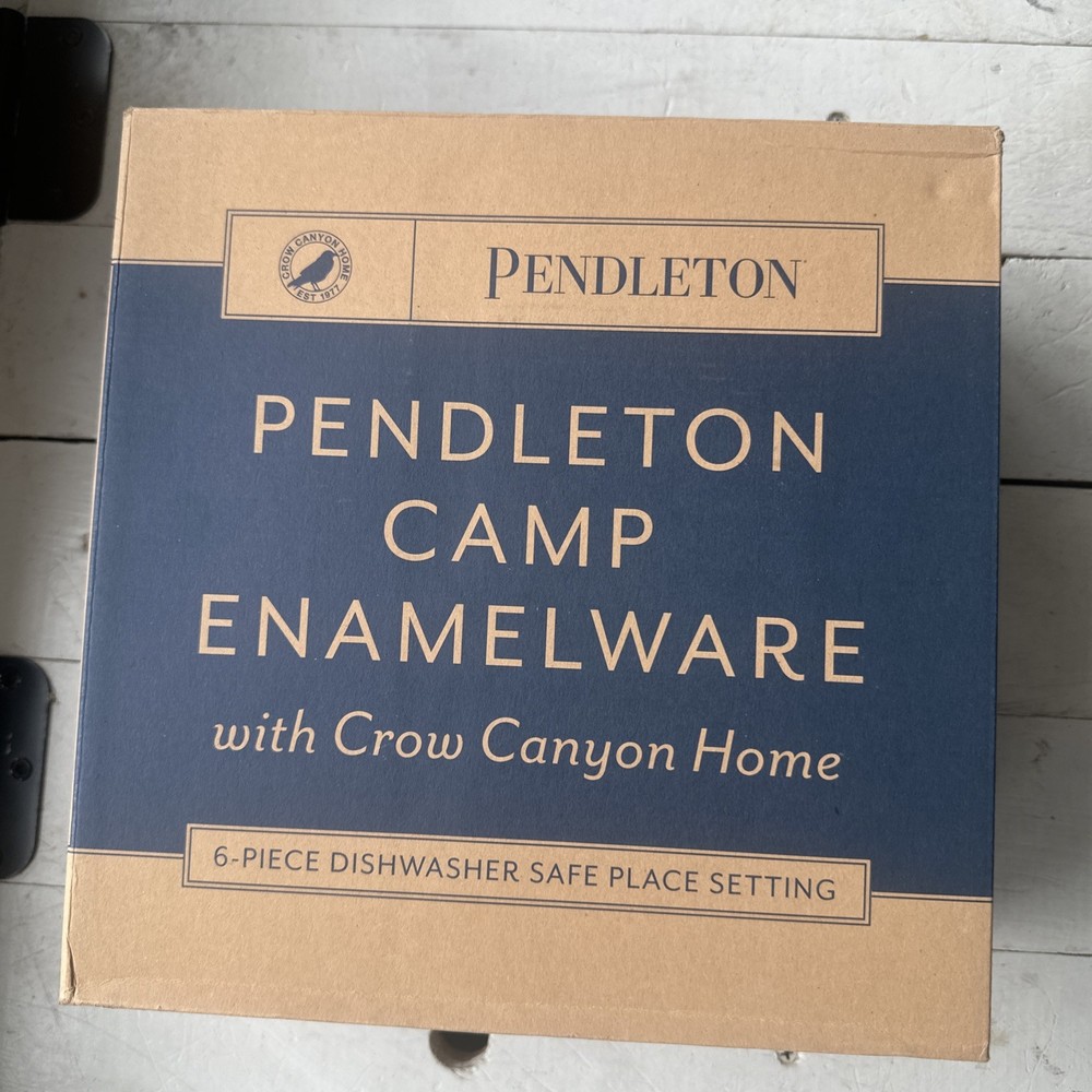 Pendleton Camp Enamelware with Crow Canyon Home 6 Piece Place Setting