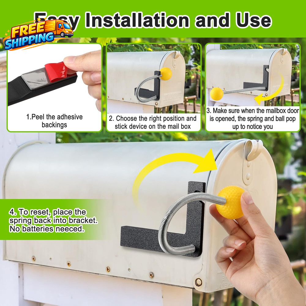 2 Pack Mailbox Notification Device Mail Arrival Indicator Device Mailbox Alert