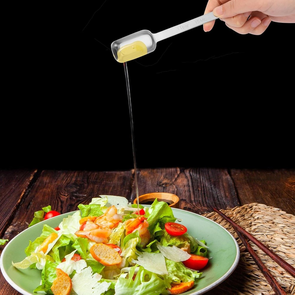 2PCS 1 Tablespoon Stainless Steel Single Measuring Spoon 15 ml Rectangular Indiv