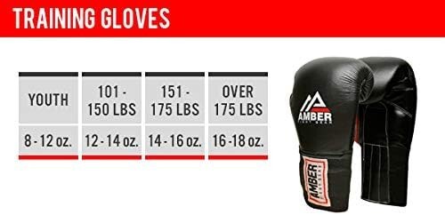 Amber MFG Professional Hook and Loop Leather Training Boxing Gloves
