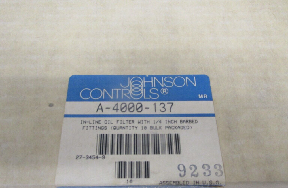 (1) JOHNSON CONTROLS A4000-137 / A4000137  (NEW)